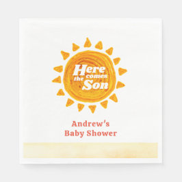 ミニマ来リストここボホ赤ちゃんシャワー スタンダードランチョンナプキン