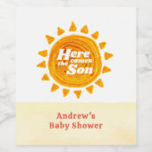 ミニマ来リストここボホ赤ちゃんシャワー ワインラベル (シングルラベル)