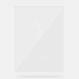 ミニマ澄んリストオリーブ結婚ブランチの歓迎サイン アクリルサイン