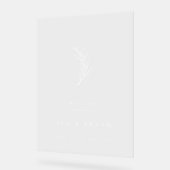 ミニマ澄んリストオリーブ結婚ブランチの歓迎サイン アクリルサイン (傾斜)