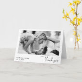 ミニマ独身のリスト結婚写真のサンキューカード カード (黄色い花)