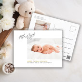 ミニマ生まれたばかりのリスト写真Hello World発表 ポストカード