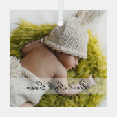 ミニマ生まれたばかりの最高のリストの贈り物カスタムEver写真 ガラスオーナメント (裏面)