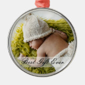 ミニマ生まれたばかりの最高のリストの贈り物カスタムEver写真 メタルオーナメント (正面)