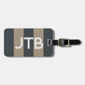 ミニマ男らしリストストライプのモノグラム荷物タグ ラゲッジタグ (正面横)