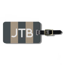 ミニマ男らしリストストライプのモノグラム荷物タグ