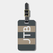 ミニマ男らしリストストライプのモノグラム荷物タグ ラゲッジタグ (正面縦)