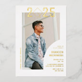 ミニマ男らしリスト写真卒業 箔招待状 (正面)