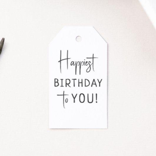 ミニマ男女兼用リストの最も幸せな誕生日 ギフトタグ