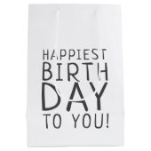 ミニマ男女兼用リストの最も幸せな誕生日 ミディアムペーパーバッグ (裏面)