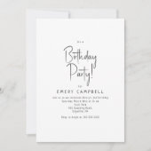 ミニマ男女兼用リストの誕生日パーティー 招待状 (正面)