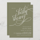ミニマ男女兼用リストエレガントボホベイビーシャワー 招待状 (正面/裏面)