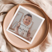 ミニマ男女兼用リスト写真1st誕生日パーティー スタンダードカクテルナプキン