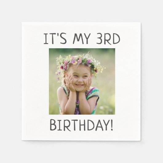 ミニマ男女兼用リスト私の誕生日パーティー スタンダードカクテルナプキン (正面)