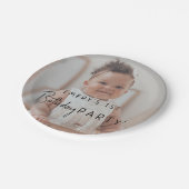 ミニマ男女兼用リスト1歳の誕生日フォト ペーパープレート (アングル)