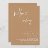 ミニマ男女兼用リストBohoハローベビーシャワーI 招待状 (正面/裏面)