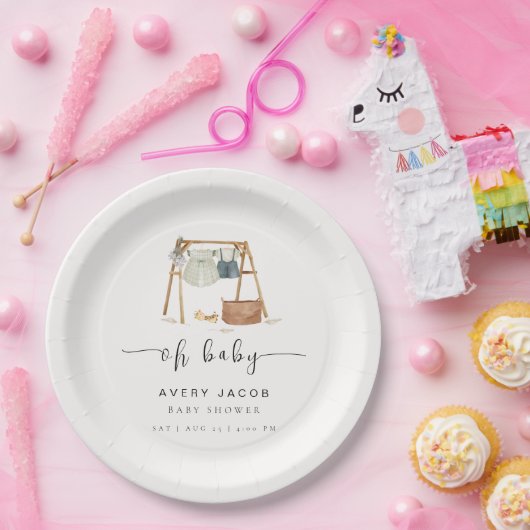 ミニマ男女兼用リストBohoベビーシャワー服 ペーパープレート (パーティー)