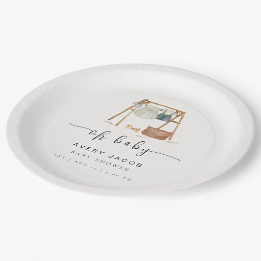 ミニマ男女兼用リストBohoベビーシャワー服 ペーパープレート (アングル)