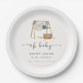 ミニマ男女兼用リストBohoベビーシャワー服 ペーパープレート (正面)