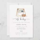 ミニマ男女兼用リストBohoベビーシャワー服 招待状 (正面)