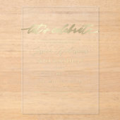 ミニマ祝リスト金ゴールド30th Birthday アクリル招待状 (正面)