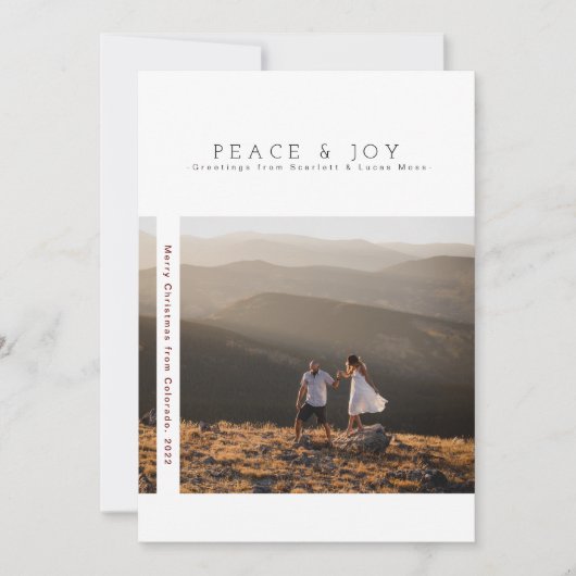 ミニマ素朴モダンリスト・ホリデイ |平和と喜び セーブザデート (正面)