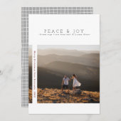 ミニマ素朴モダンリスト・ホリデイ |平和と喜び セーブザデート (正面/裏面)