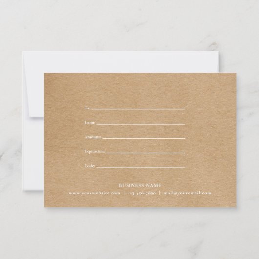 ミニマ素朴リストのギフト券 (裏面)