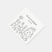 ミニマ素朴リストのワ結婚ンドフラワー スタンダードカクテルナプキン (角)