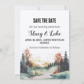 ミニマ素朴リストの山林の日付を保存 招待状 (正面)