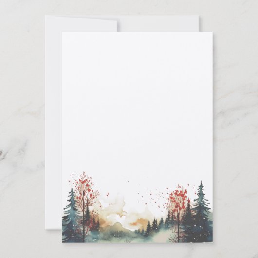 ミニマ素朴リストの山林の日付を保存 招待状 (裏面)