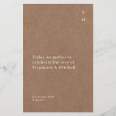 ミニマ素朴リストの式結婚プログラム (正面)