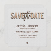 ミニマ素朴リストの木材は日付カードを保存 セーブザデート (正面/裏面)