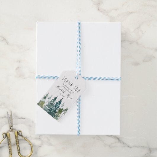 ミニマ素朴リストの水の色のパイン結婚ズのパイン感謝していズ ギフトタグ (より糸付き)