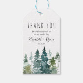 ミニマ素朴リストの水の色のパイン結婚ズのパイン感謝していズ ギフトタグ (正面)