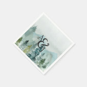 ミニマ素朴リストの水彩パインパーソナライズされた スタンダードカクテルナプキン (角)