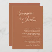 ミニマ素朴リストエレガント・ボヘ結婚ミアンズシンプル 招待状 (正面/裏面)