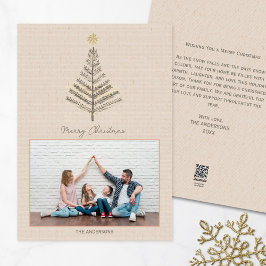 ミニマ素朴リストカスタムの家族の写真クリスマス シーズンカード
