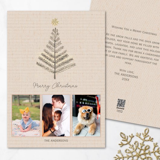 ミニマ素朴リストカスタムフォトコラージクリスマス シーズンカード