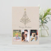 ミニマ素朴リストカスタムフォトコラージクリスマス シーズンカード (スタンド正面)