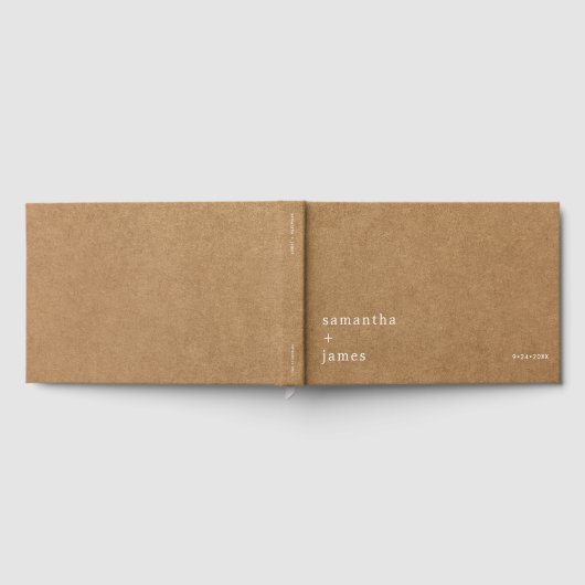 ミニマ素朴リストフェイクKraftノンフォト結婚ズ ゲストブック (全面)