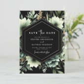 ミニマ素朴リストフローラセージ結婚グリーン セーブザデート (スタンド正面)