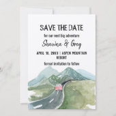 ミニマ素朴リストマウンテンロードヴァンデートを保存 招待状 (正面)