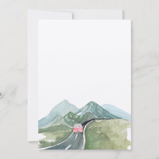 ミニマ素朴リストマウンテンロードヴァンデートを保存 招待状 (裏面)