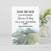 ミニマ素朴リストマウンテンロードヴァンデートを保存 招待状 (スタンド正面)