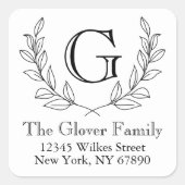 ミニマ素朴リストリースファミリーモノグラムアドレス スクエアシール (正面)