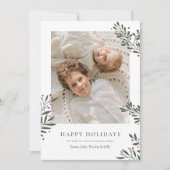 ミニマ素朴リスト写真クリスマスホリデー シーズンカード (正面)