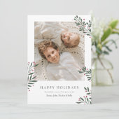 ミニマ素朴リスト写真クリスマスホリデー シーズンカード (スタンド正面)