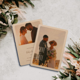 ミニマ素朴リスト写真結婚式の日付を保存 招待状