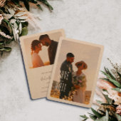 ミニマ素朴リスト写真結婚式の日付を保存 招待状